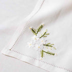 Λινό Τραπεζομάντηλο Σετ 13τμχ Αιγαίον Μαργαρίτα 180X320 White